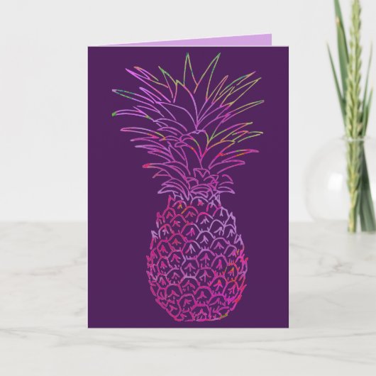 Bright ananas Happy Birthday Kaart (Voorkant)