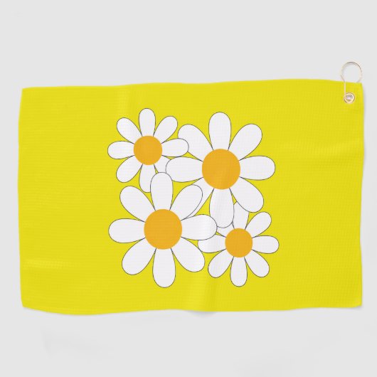 Bright and Bold Daisy Golfhanddoek (Horizontaal)