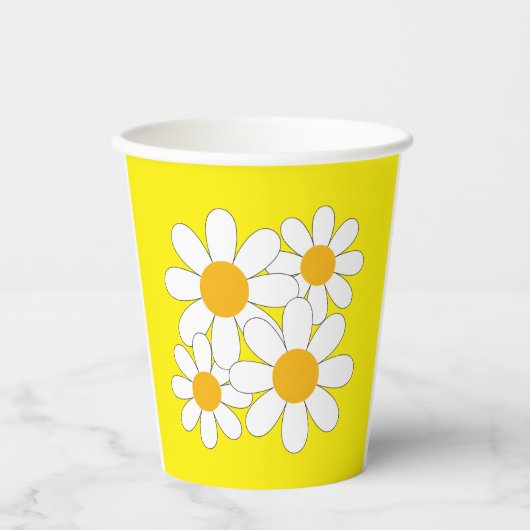 Bright and Bold Daisy Papieren Bekers (Voorkant)