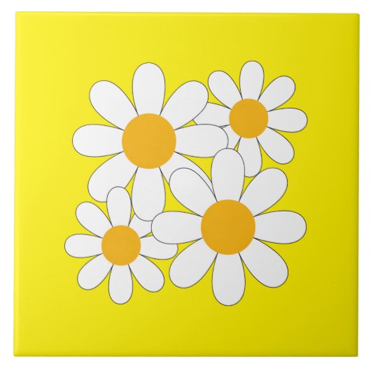 Bright and Bold Daisy Tegeltje (Voorkant)