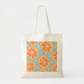 Bright and Bold Orange Slices Pattern on Blue Tote Bag (Voorkant)