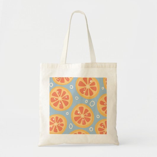 Bright and Bold Orange Slices Pattern on Blue Tote Bag (Voorkant)