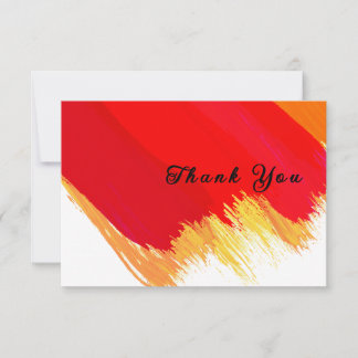 bright and Bold Thank You Card with Red and Yellow Bedankkaart