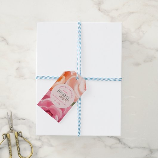 bright and bold vibrant floral bridal shower cadeaulabel (Met Touw)