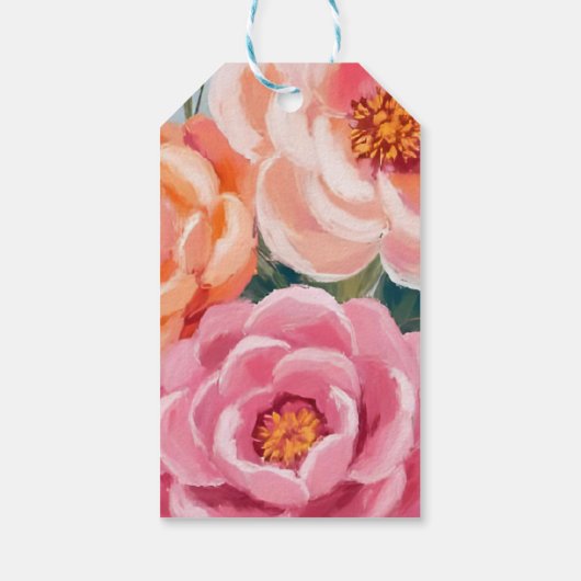 bright and bold vibrant floral bridal shower cadeaulabel (Achterkant)