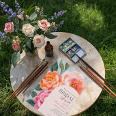 bright and bold vibrant floral bridal shower kaart