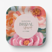 bright and bold vibrant floral bridal shower papieren bordje (Voorkant)