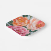 bright and bold vibrant floral bridal shower papieren bordje (Gebogen)