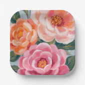 bright and bold vibrant floral bridal shower papieren bordje (Voorkant)