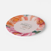 bright and bold vibrant floral bridal shower papieren bordje (Gekanteld)