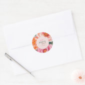 bright and bold vibrant floral bridal shower ronde sticker (Envelop)