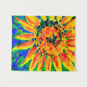 Bright and Cheerful Single Sunflower Acrylic Paint Wandkleed (Voorkant (horizontaal))