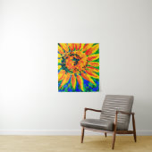 Bright and Cheerful Single Sunflower Acrylic Paint Wandkleed (In situ)