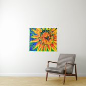 Bright and Cheerful Single Sunflower Acrylic Paint Wandkleed (In Situ (horizontaal))