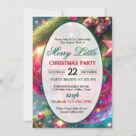Bright and Colorful Christmas Party Invitation Kaart