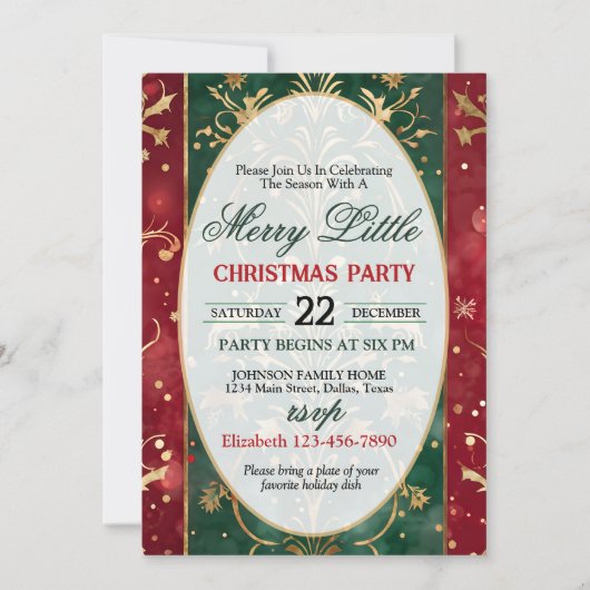 Bright and Colorful Christmas Party Invitation Kaart (Voorkant)