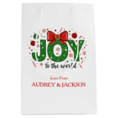 Bright and Colorful Joy Christmas Medium Cadeauzakje (Voorkant)