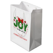 Bright and Colorful Joy Christmas Medium Cadeauzakje (Achterkant Gekanteld)