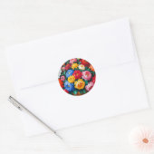 Bright and colorful roses ronde sticker (Envelop)