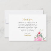 Bright and Happy Pink Flowers Orthodox Baptism Bedankkaart (Voorkant)