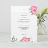 Bright and Happy Pink Flowers Orthodox Baptism     Kaart (Staand voorkant)