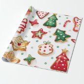 Bright and Joyful Holiday Cookies Cadeaupapier (Uitgerold)
