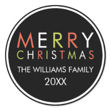 Bright and Merry Christmas Sticker - zwart