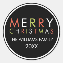 Bright and Merry Christmas Sticker - zwart