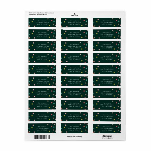 Bright and Merry Holiday Return Adres Labels (Full Sheet)