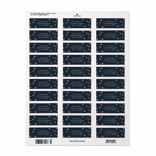 Bright and Merry Holiday Return Adres Labels (Full Sheet)