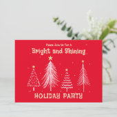 Bright and Shining Christmas Holiday Party  Feestdagenkaart (Staand voorkant)