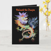 Bright and Vivid Chinese Fire Dragon Cut Out Kaart (Gele Bloem)