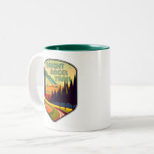Bright Angel Trail Grand Canyon Kleuren Tweekleurige Koffiemok (Voorkant links)