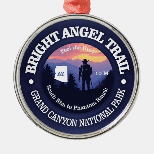 Bright Angel Trail (rd2) Metalen Ornament (Voorkant)