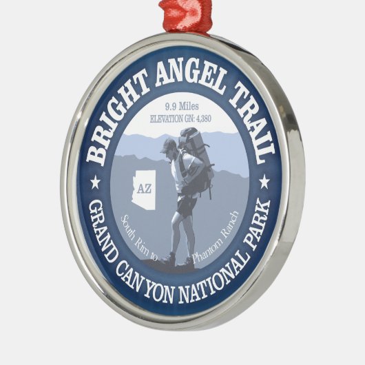 Bright Angel Trail (rd) Metalen Ornament (Links)