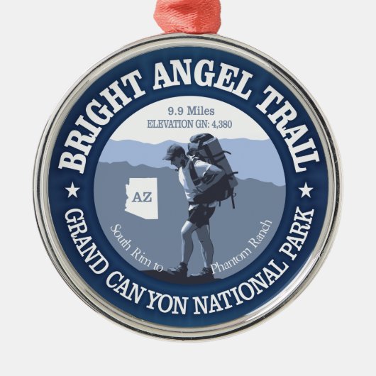 Bright Angel Trail (rd) Metalen Ornament (Voorkant)