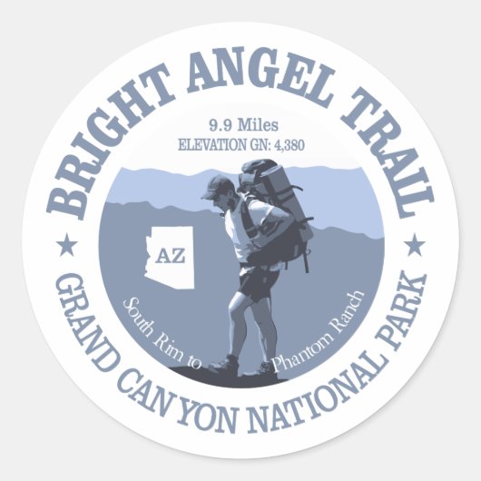 Bright Angel Trail (rd) Ronde Sticker (Voorkant)