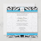 Bright Aqua Black Silver Wedding Invitations Kaart (Voorkant)