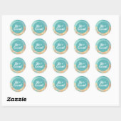 Bright Aqua Blauwgroen Smoke Achtergrond Kaars Ver Ronde Sticker (Vel)