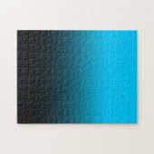 Bright Aqua Blue and Black Ombre Legpuzzel (Horizontaal)