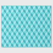 BRIGHT AQUA BLUE GEOMETRIC CUBE PATTERS CADEAUPAPIER (Vlak)