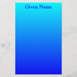Bright Aqua Blue gepersonaliseerd ombre Briefpapier