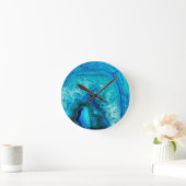 Bright Aqua Blue Turquoise Geode Minerale Stone Ronde Klok (Huis)
