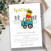 Bright Aqua Giraffe in Boerderij Tractor Boys Verj Bedankkaart