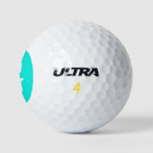 Bright Aqua Initiaal Monogram Golfballen (Logo)
