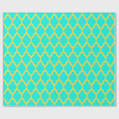 Bright Aqua Pineappel Geel Marokkaans #4 Cadeaupapier (Vlak)
