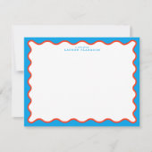 Bright Aqua & Tangerine Wavy Note Card Kaart (Voorkant)