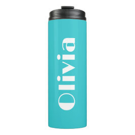 Bright Aqua Tumbler met naam | bewerkbaar Thermosbeker