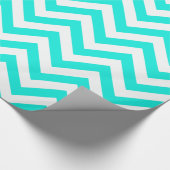 Bright Aqua White XL Chevron ZigZag Pattern Cadeaupapier (Hoek)