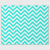 Bright Aqua White XL Chevron ZigZag Pattern Cadeaupapier (Vlak)